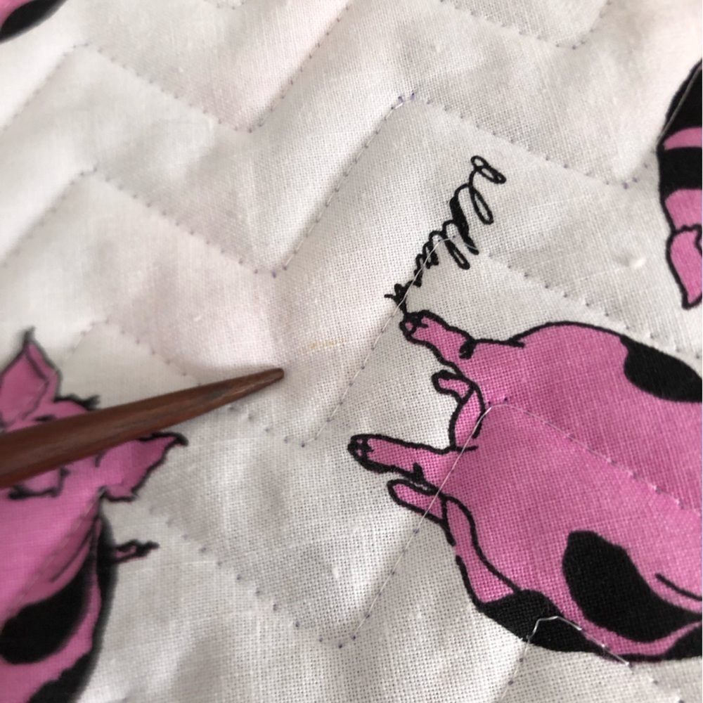 Handmade Pig Patterned Holiday Stocking - Picture 8 of 8
